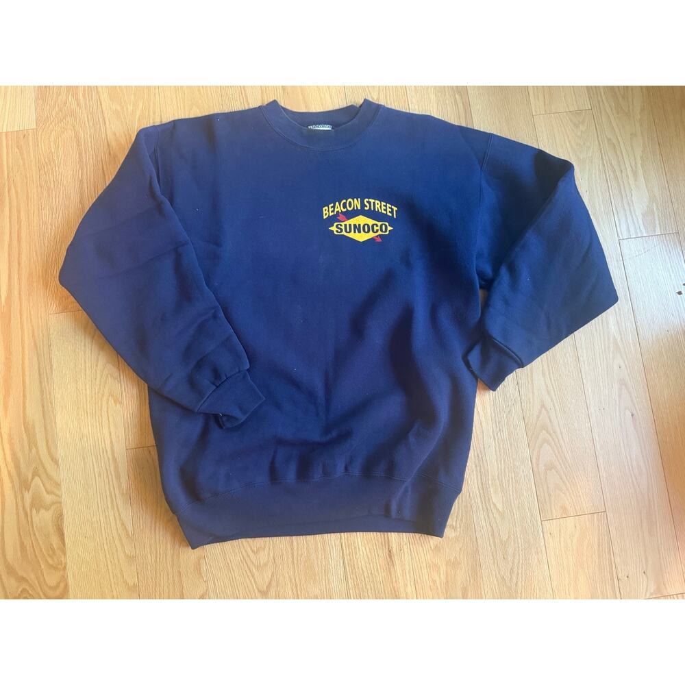 Vintage Hanes Crew Neck Sweatshirt Sunoco Boston Beacon Street Men's Large